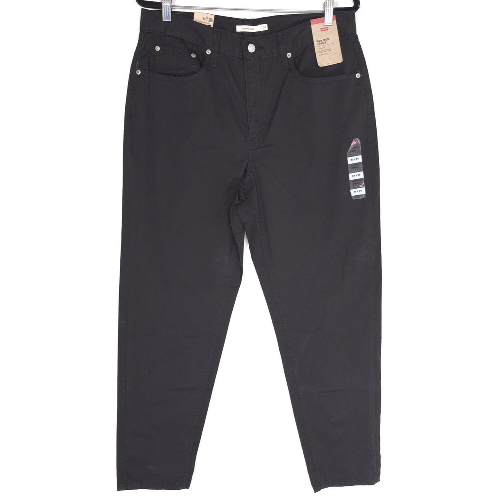 Levi's New 80s Mom Jeans Women 32x29 Black Pants High Rise Relaxed Tapered Leg